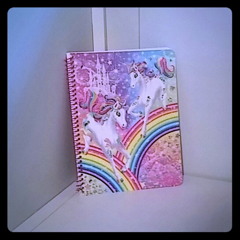 Sparkley Rainbow Unicorn Spiral Looseleaf Journal